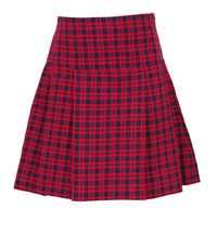 SKT-41-PVI - Pleated skirt adjustable waist - Red/royal/navy