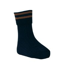 SOC-22-COP - Ankle socks with trim - Navy/coffee