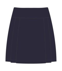 SKT-41-PVI - Pleated skirt adjustable waist - Dark navy