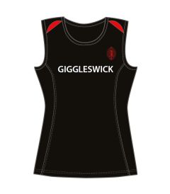 VST-13-GIG - Girls athletic vest - Black/red/logo