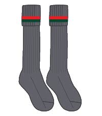 SOC-66-NWA - Hallfield long socks - Grey/red/bottle