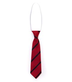 NKT-42-POL - Striped elastic tie - Red/black - One