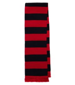 SCF-45-ACY - Striped scarf - Red/black - One