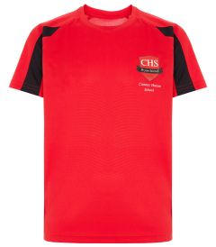 TSH-08-CMN - Contrast T-Shirt - Red/black/logo