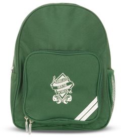 BAG-36-PKG - Younger School Rucksack - Green/logo - One