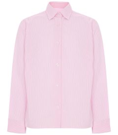 BLS-42-COP - Long sleeved striped blouse - Pink/white stripe