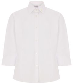 BLS-51-TED - Girls blouse - White/logo