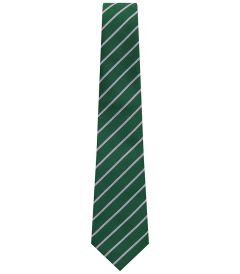 NKT-69-PKG - School Stripe Tie - Green/white stripe