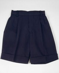 BER-20-COT - Mock fly bermudas with turn up - Navy