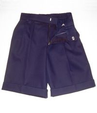 BER-16-GLZ - Fly zip shorts with turn ups - Navy