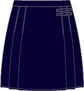 SKT-96-PVI - Box pleat skirt - Navy