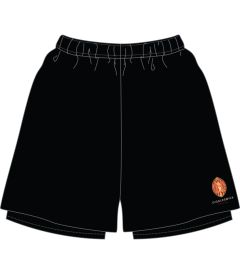 SHO-06-GIG - Girls 2 in 1 Shorts - Black/logo