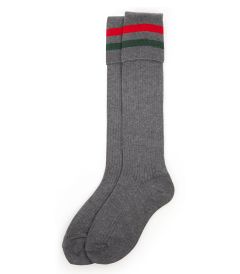 SOC-66-COP - Hallfield long socks - Grey/red/bottle
