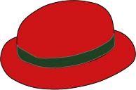 HAT-93-HAL - Girls felt hat - Red/bottle