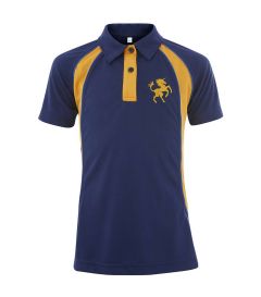 PLS-49-CBH - Unisex polo shirt - Navy/amber/logo