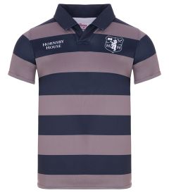 RGY-60-HRN - Rugby shirt - Grey/Blue/Logo