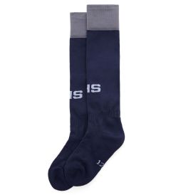 SOC-69-HRN - Sports socks - Navy/grey trim/logo