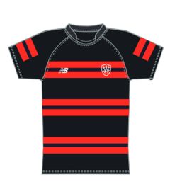 RGY-89-WPS - Rugby top - Black/red/logo