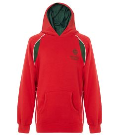 HDY-23-HAL - Hallfield hooded top - Red/Bottle/White/Log