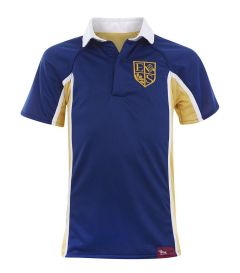 RGY-48-ESU - Rugby Shirt - Dark royal/gold/logo