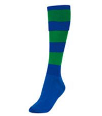 SOC-29-PCL - Hooped sports socks - Royal/emerald