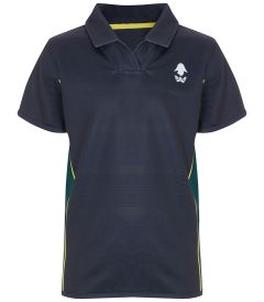 PLS-38-WEL - Reversible Girls' Match Top - Navy/bottle/yellow