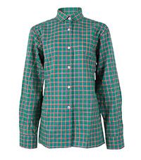 SHT-48-SCS - Cotton blouse long sleeve - Emerald check