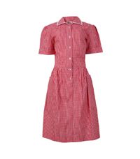DRE-73-PCT - Summer dress with trim - Red/white gingham