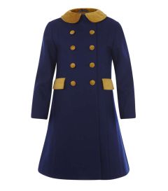 CAT-19-ESS - Girls Coat - Navy/gold