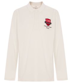 PLS-23-CMN - Long sleeve cricket shirt - Off white/logo