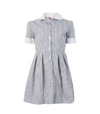 DRE-76-PCT - Striped summer dress - Grey/white stripe