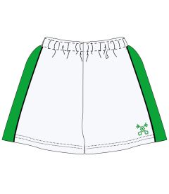 SHO-84-HBK - Games Shorts - White/Emerald/Logo
