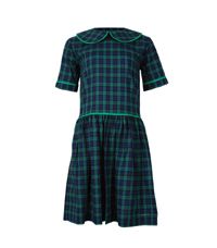 DRE-55-LDP - Summer dress - Blue/emerald check