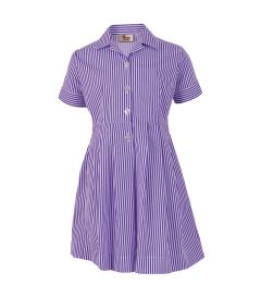 DRE-62-PCT - Striped summer dress - Purple/white