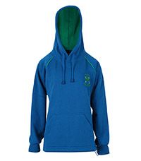HDY-05-KEW - Kew Green hooded sweatshirt - Royal/emerald/logo