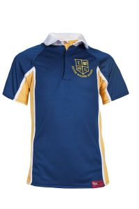 RGY-48-ESS - Eaton Square rugby shirt - Dark royal/gold/logo