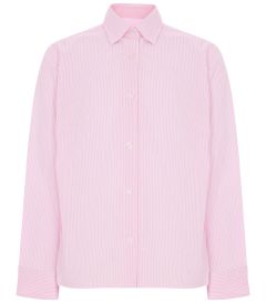 BLS-42-COP - Long sleeved striped blouse - Pink/white stripe