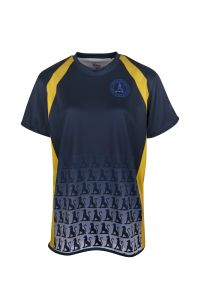 RGY-72-DXG - York House games top - Yellow/Navy/Logo