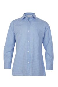 BLS-29-PCT - Twin pack long sleeved blouse - Blue/White Gingham
