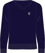 JMP-16-KNP - Knitted V-neck jumper - Navy/logo