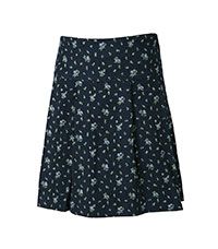 SKT-41-CTN - Pleated skirt adjustable waist - Navy floral