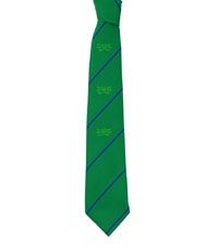 TIE-73-KHS - Kew House school tie - Green/stripe/crest - 52L