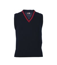 SLR-04-WNY - Sleeveless jumper with trim - Navy/red