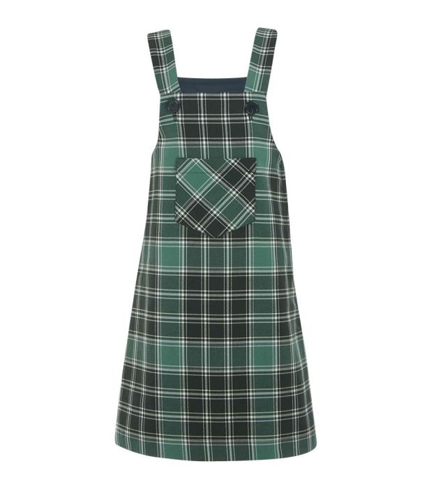 PIN-31-PVI - Tartan pinafore - Bottle/emerald/white