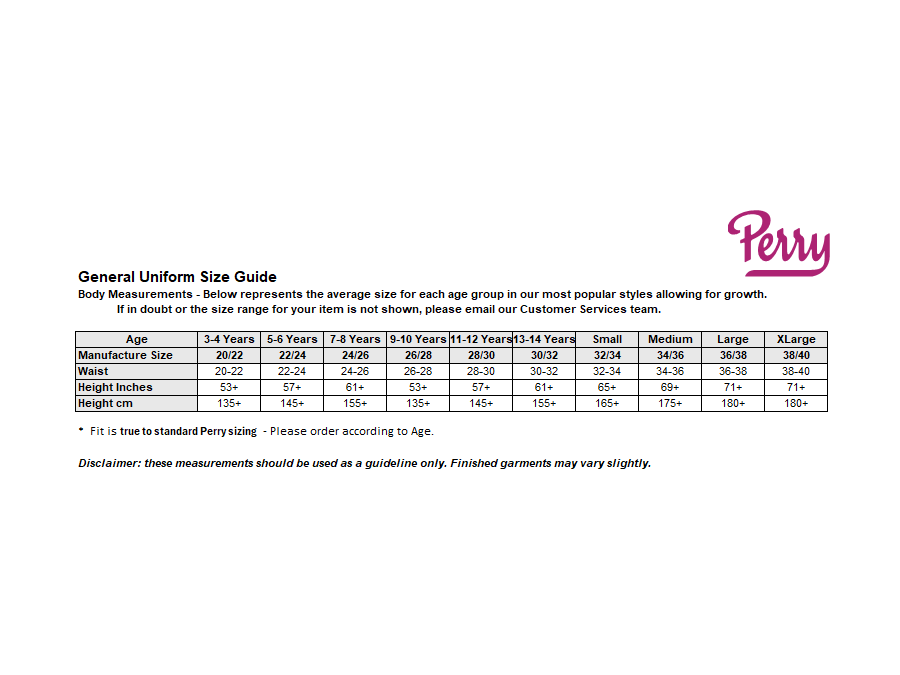Sizing Guide