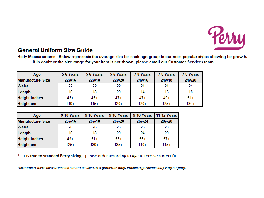Sizing Guide