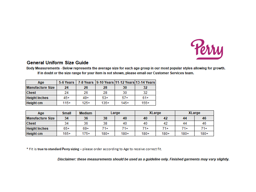 Sizing Guide