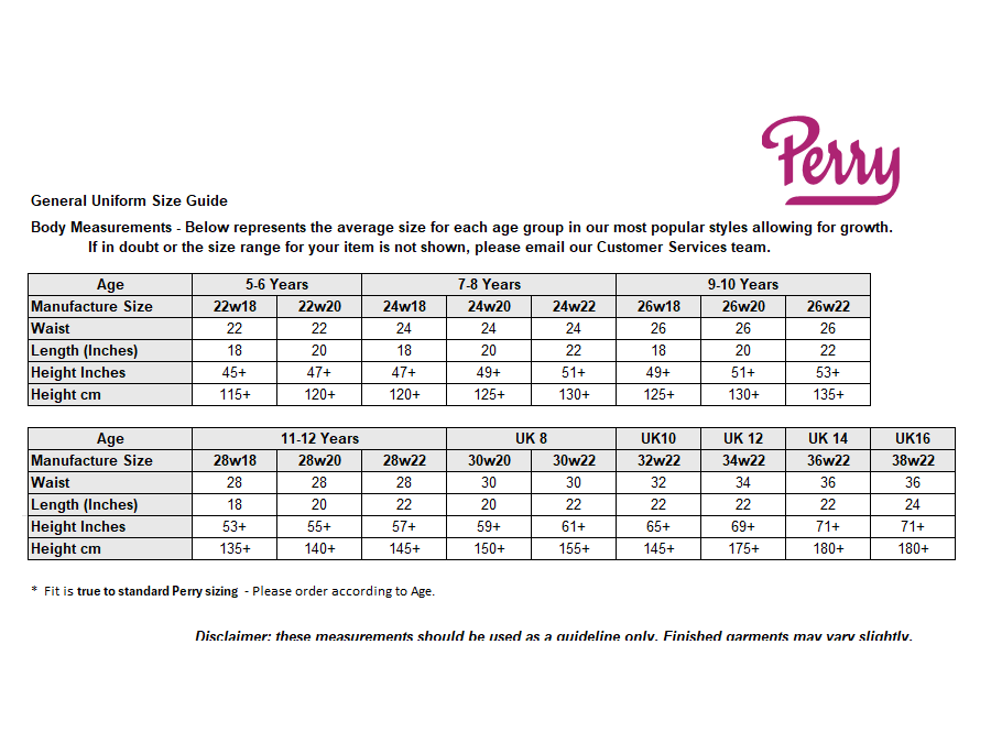 Sizing Guide