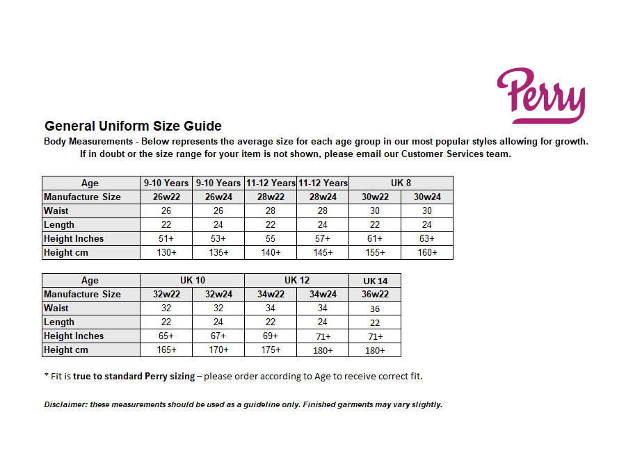 Sizing Guide